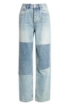 Ag Clove Patched High Waist Relaxed Straight Leg Jeans In Nomad
