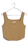 Madewell The Tailored Sleekhold Crop Tank In Light Umber