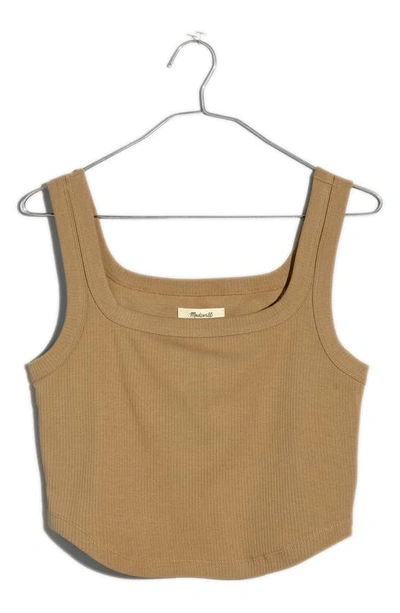 Madewell The Tailored Sleekhold Crop Tank In Light Umber