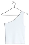 Madewell Brightside One-shoulder Tank In Eyelet White