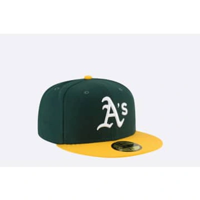 New Era Mens Oakland Athletics  Athletics 59fifty Authentic Lp Cap In Green/yellow/white