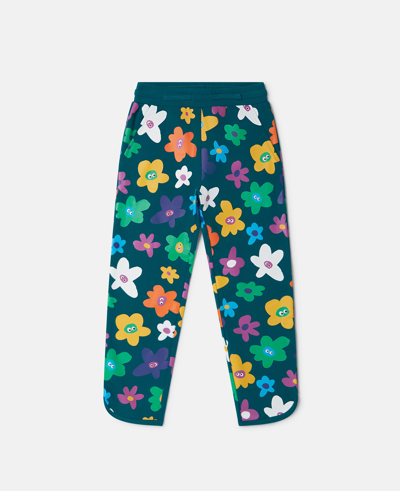 Stella Mccartney Smiley Flower Print Joggers In Navy