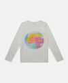 Stella Mccartney Kids' Logo Scribble Disc Long Sleeve T-shirt In Cream