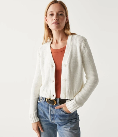 Michael Stars Florence Cardigan In Chalk In Ivory