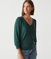 Michael Stars Gabriella V-neck Top In Ivy