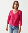 Michael Stars Gabriella V-neck Top In Dark Voltage