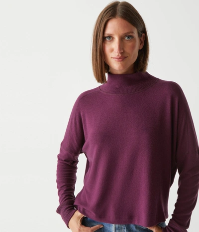 Michael Stars Frida Mock Neck Top In Plum
