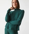 Michael Stars Frida Mock Neck Top In Ivy