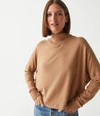 Michael Stars Frida Top With Lurex Stitching In Camel