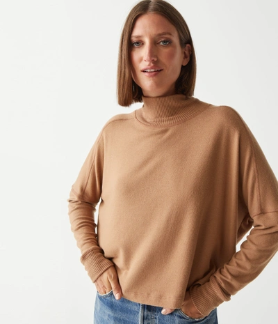 Michael Stars Frida Top With Lurex Stitching In Camel