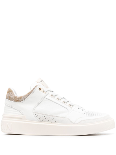 Balmain B-court Mid-top Sneakers In White