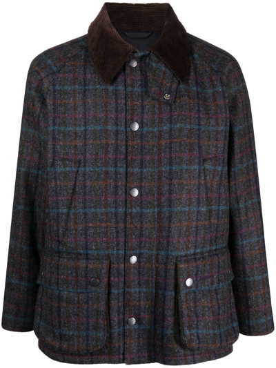 Barbour Corduroy Collar Checked Jacket In Multicolore