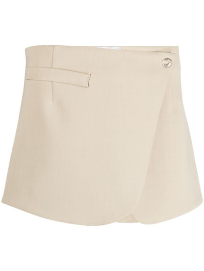 Coperni Neutral Wrap Mini Skirt In Pastel