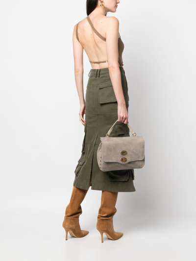 Zanellato Postina Leather Tote Bag In Neutrals