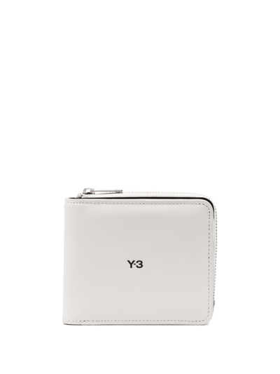 Y-3 Logo-print Leather Wallet In 中性色