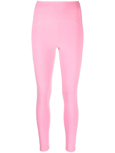 Adidas By Stella Mccartney Logo-print High-waisted Leggings In Pink