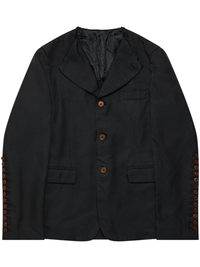 Black Comme Des Garçons Button-embellished Flap-pockets Blazer In 黑色