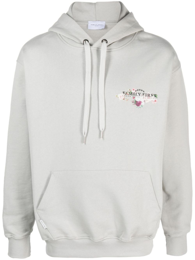 Family First Sanremo Cotton Hoodie In Grey