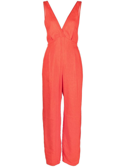 Forte Forte Jumpsuit Mit V-ausschnitt In Red