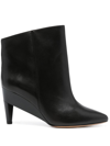 Isabel Marant Deyan Leather Ankle Boots In Black