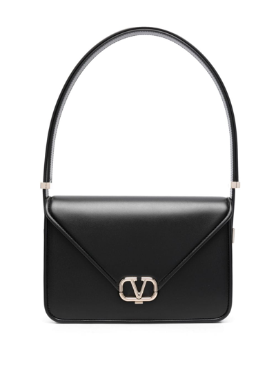 Valentino Garavani Letter Leather Crossbody Bag In Black