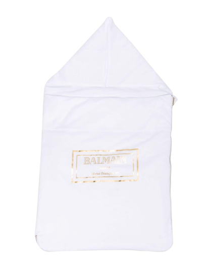 Balmain Logo-print Cotton Sleep Bag In White