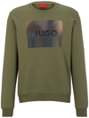 Hugo Cotton-terry Regular-fit Sweatshirt With Box-print Logo In Light Green