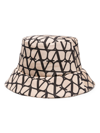 Valentino Vlogo Signature Toile Iconographe Bucket Hat In Neutrals
