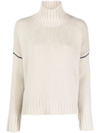 Woolrich Virgin Wool Rollneck Jumper In Neutrals