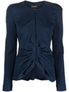 EMPORIO ARMANI PLEATED LONG-SLEEVED BLOUSE