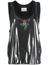 VIVIENNE WESTWOOD LAMINATED ORB-EMBROIDERED TANK TOP