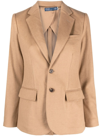 Polo Ralph Lauren Slim-cut Single-breasted Blazer In Neutrals