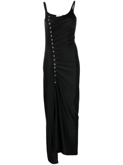 Rabanne Embellished Glittered-crepe Maxi Dress In Black