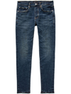 Purple Brand Low-rise Skinny Trousers In Blue