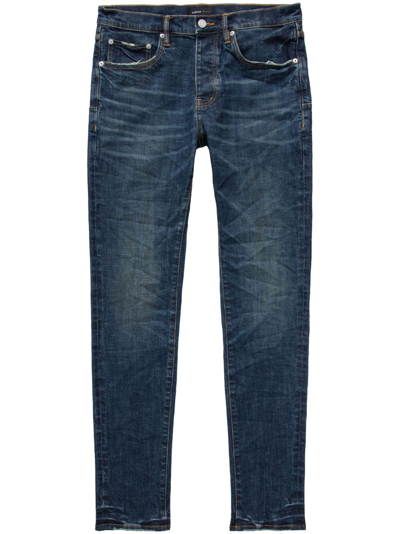 Purple Brand Low-rise Skinny Trousers In Blue