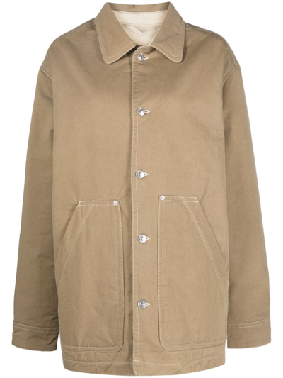 Marant Lawrence Cotton Oversized Coat In Green