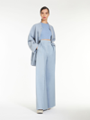 Max Mara Estonia Oversized Wool And Cashmere-blend Bomber Jacket In Light Blue