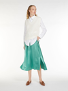 Max Mara Blando Satin Slip Skirt In Turquoise