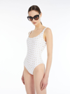 Max Mara Beachwear Clarice White Swimsuit In Optical White