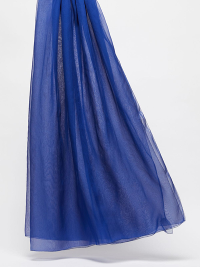 Max Mara Silk Riviera Stole In Blue