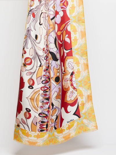 Max Mara Printed Silk Scarf In Multicolour