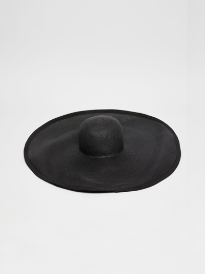 Max Mara Textile Paper Hat In Black