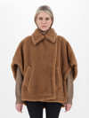 Max Mara Camel-coloured Cape In Teddy Fabric In Camel