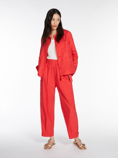 Max Mara Cotton Poplin Jacket In Red | ModeSens