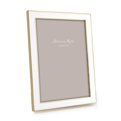 Addison Ross Ltd White Enamel & Gold Frame