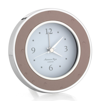 Addison Ross Ltd Blush Ostrich Silver Alarm Clock In Silver