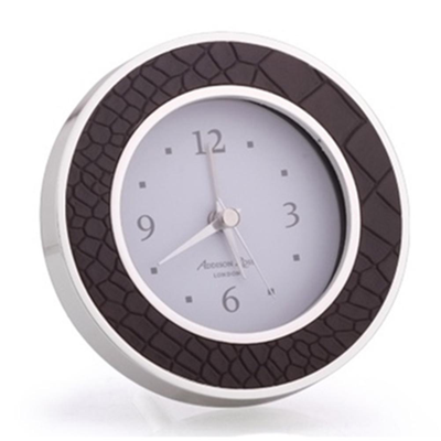 Addison Ross Ltd Choc Croc & Silver Alarm Clock In Blue