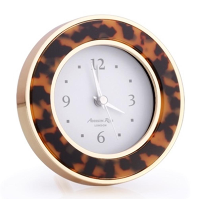 Addison Ross Ltd Tortoiseshell & Gold Alarm Clock