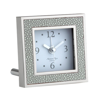 ADDISON ROSS LTD GREY SHAGREEN SQUARE SILENT ALARM CLOCK