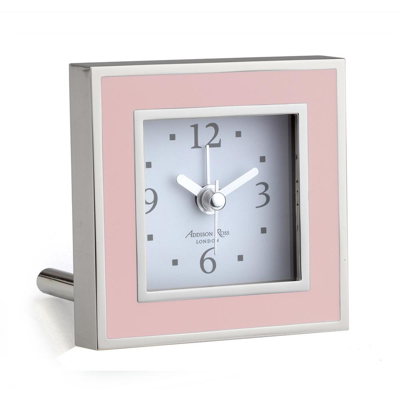 Addison Ross Ltd Pink Enamel Square Alarm Clock